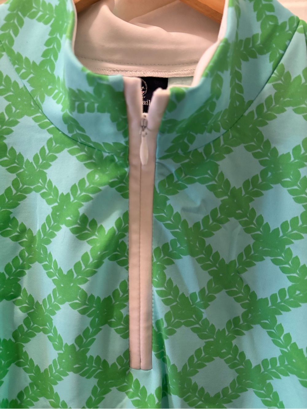 Sailor Sailor Green/aqua shift dress with 1/4 zip front size XL new without tags - Picture 3 of 8